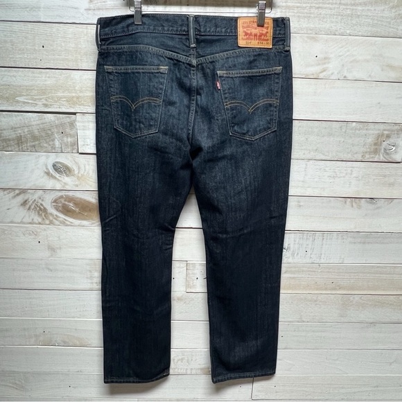 Levis 514 Straight Fit‎ Jeans Mens 34x30 Blue Tumbled Rigid Cotton - Picture 1 of 10